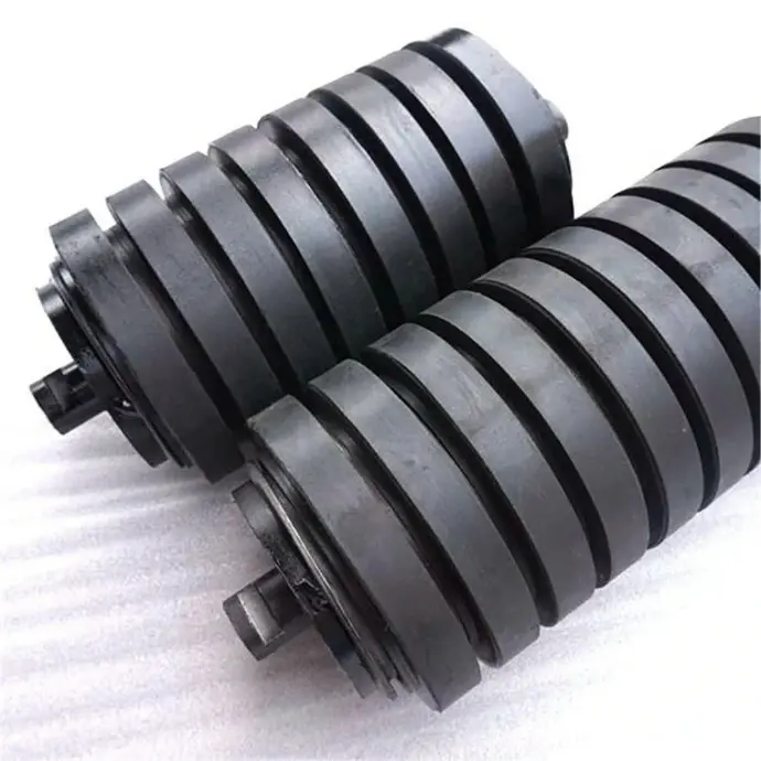 Precision-engineered rubber idler rings by Dinesh Rubber and Engineering Works, designed for smooth belt movement and impact absorption in conveyor systems. Made from durable, high-quality rubber for long-lasting performance in mining and material handling industries. (Keywords: rubber idler rings, impact idler rings, conveyor rubber rings, idler ring manufacturer India, rubber roller parts)