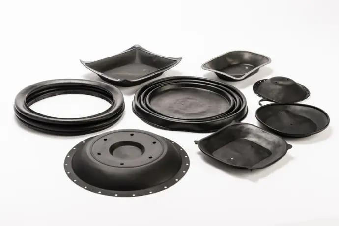 Precision-molded rubber diaphragm for pressure control and sealing in industrial applications by Dinesh Rubber and Engineering Works. Keywords: rubber diaphragm, industrial rubber diaphragm, sealing diaphragm, Dinesh Rubber and Engineering Works